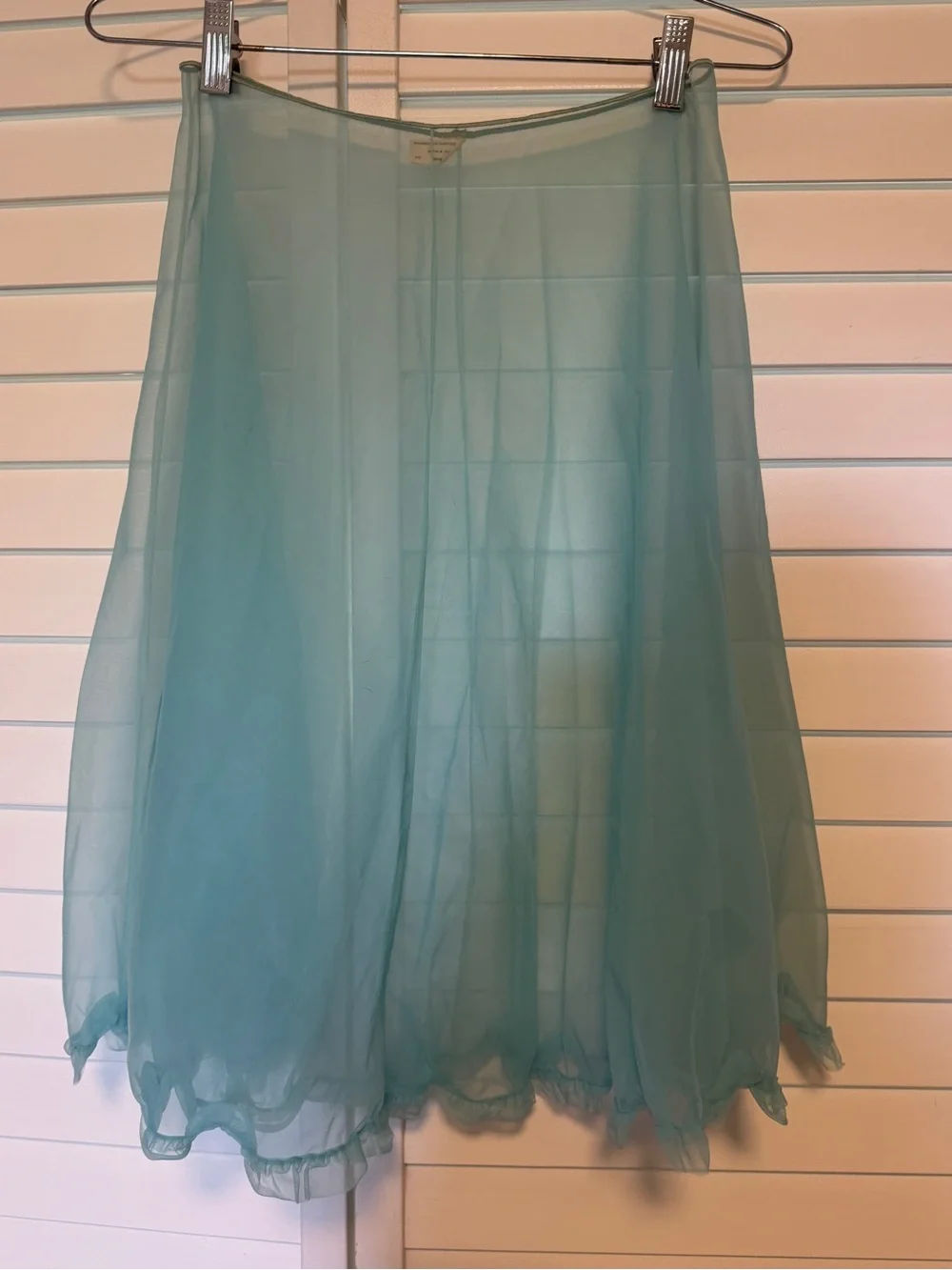 Vintage 1960s Henson Kickerknick Pale Blue Turquoise Petticoat Slip Skirt Small